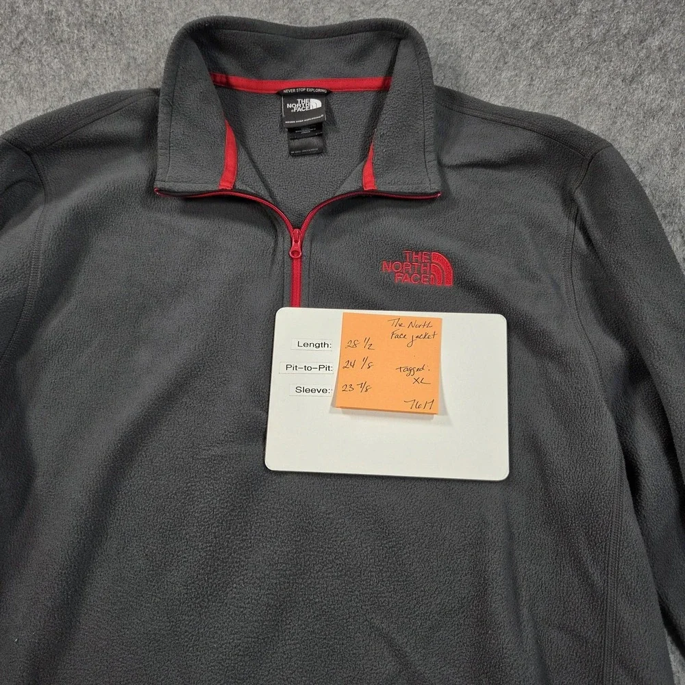 The North Face Jacket Mens XL Gray Fleece 1/4 Zip Thermal Pullover Hiking